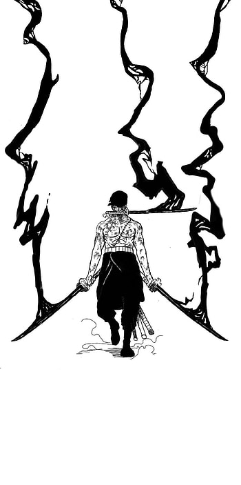 Roronoa Zoro, White, Blanc, Black, Sobre, One piece HD phone wallpaper