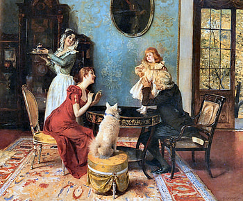 Centre of Attention, animal, art, dogs, beautiful, artwork, wide screen, Old Master, painting, pets, canine HD wallpaper