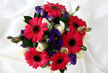 Flowers, Roses, Gerberas, Bouquet, Composition HD wallpaper