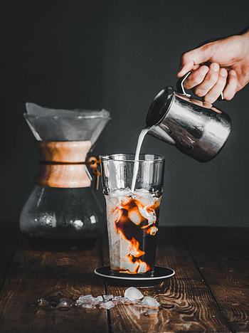 Food, Ice, Coffee, Hand, Glass, Drink, Beverage, Milk HD phone wallpaper