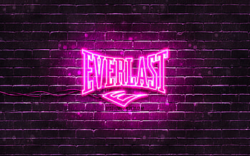 Everlast purple logo, , purple brickwall, Everlast logo, brands, Everlast neon logo, Everlast HD wallpaper