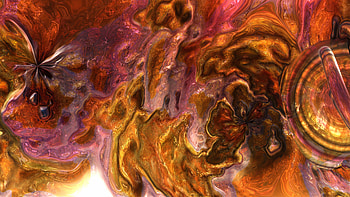 3d Fractal Art, 3D, red, yellow, purple, glass, Abstract, fractal, abstract purple, Abstract glass HD wallpaper