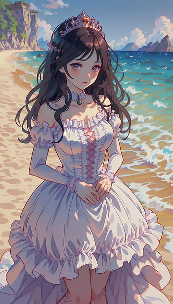 Beach Princess, anime girl HD phone wallpaper