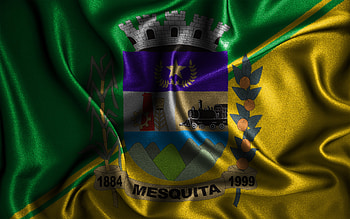 Mesquita flag, , silk wavy flags, brazilian cities, Day of Mesquita, Flag of Mesquita, fabric flags, 3D art, Mesquita, cities of Brazil, Mesquita 3D flag HD wallpaper
