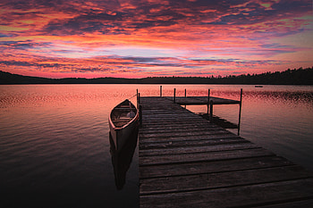Boat Dock Sunrise , dock, boat, sunrise, sunset, nature HD wallpaper