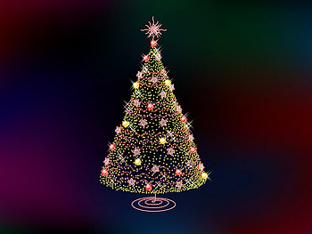 Glowing Christmas Tree, colorful, abstrakt, christmas, tree HD wallpaper