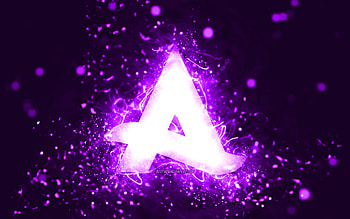 Afrojack violet logo, , dutch DJs, violet neon lights, creative, violet abstract background, Nick van de Wall, Afrojack logo, music stars, Afrojack HD wallpaper