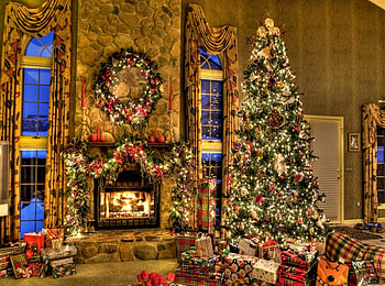 Christmas fireplace scenes, Festive , Cozy holiday vibes, Warm and inviting HD wallpaper