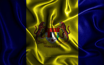 Putrajaya flag, , silk wavy flags, brazilian states, Day of Putrajaya, fabric flags, Flag of Putrajaya, 3D art, Putrajaya, Asia, States of Malaysia, Putrajaya 3D flag, Malaysia HD wallpaper