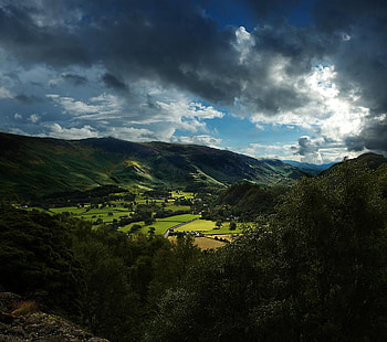 Borrowdale, clouds, nature, mountains, valley HD wallpaper