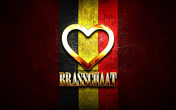 I Love Brasschaat, belgian cities, golden inscription, Day of Brasschaat, Belgium, golden heart, Brasschaat with flag, Brasschaat, Cities of Belgium, favorite cities, Love Brasschaat HD wallpaper