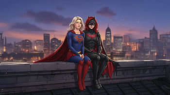 Batgirl X Supergirl, batgirl, supergirl, superheroes, artwork, art, digital-art, deviantart HD wallpaper