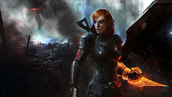 Mass Effect 3, fantasy, game, girl, mass effect, dark HD wallpaper