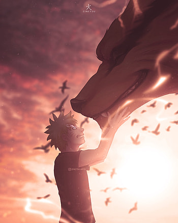 Naruto & Kurama, Kakashi, Kurama , Naruto , Sasuke, Uzumaki, Boruto, Zinetsu, Zinetsu artz, Sakura HD phone wallpaper