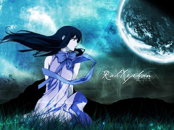 anime girl, girl, moon, ground, beauty HD wallpaper