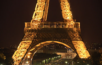 Lighted Eifel Tower, night, eifel tower, paris, lights HD wallpaper