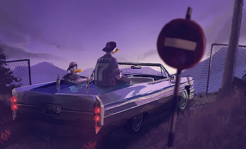 Chill Duck Car, artist, artwork, artstation HD wallpaper
