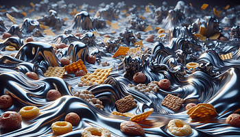 Cereal Waves - Abstract Breakfast Art, cereal, Abstract, metal, wave, food HD wallpaper