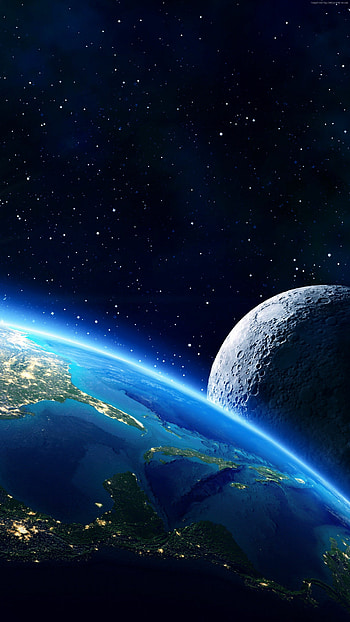 Moon, Earth HD phone wallpaper