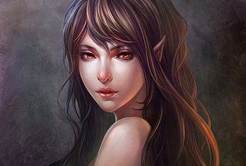 Elves glance, Enigmatic charm, Brown-haired fantasy, Captivating gaze HD wallpaper
