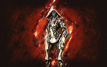 Ivara, Warframe, red stone background, Warframe characters, Ivara Warframe, Ivara skin, creative art HD wallpaper