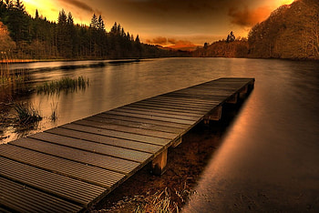 Sunset in lake, nature, sunsets HD wallpaper