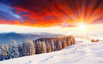 Landscape, Sunset, Mountains HD wallpaper