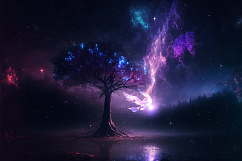 Enchanted angel, light, digital, star, nature, sky, fantasy, angel HD wallpaper