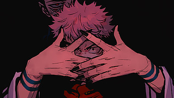 Sukuna's Gaze: Jujutsu Kaisen OLED, Sukuna (Jujutsu Kaisen), Yuji Itadori, Anime, Jujutsu Kaisen, oled HD wallpaper