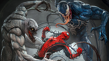 Spider Man Vs Venomized, spiderman, superheroes, artist, artwork, digital-art, artstation HD wallpaper