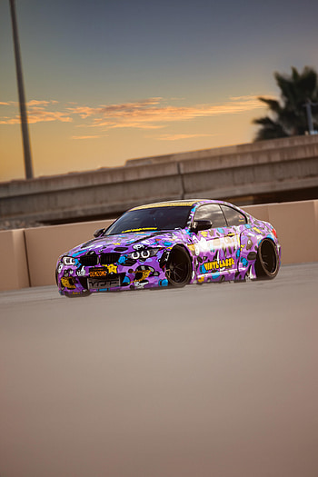 Bmw, Violet, Cars, Car, Purple, Track, Drift, Route HD phone wallpaper