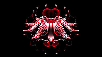 Heart, abstract, red, flower HD wallpaper