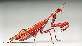 Stunning Praying Mantis: Ultra, praying mantis, insect, red, macro graphy HD wallpaper