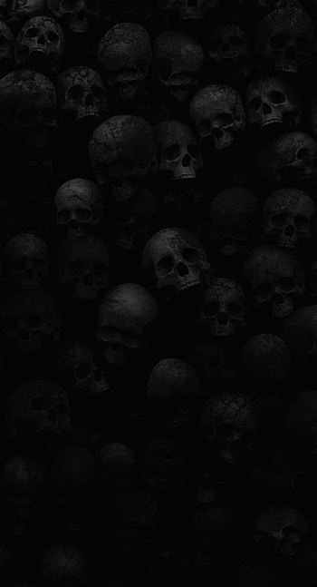 SK 72, skulls, death, pile, black, dark, skull HD phone wallpaper