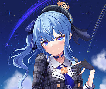 Hoshimachi Suisei, hololive, Hoshimachi Suisei, Anime, Virtual Youtuber HD wallpaper