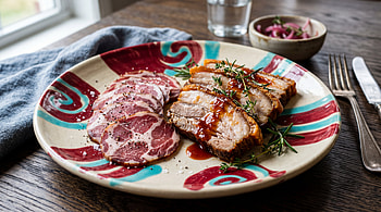 — Herb-Crusted Pork & Cured Slices HD wallpaper