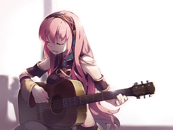 Megurine Luka, glow, awesome, uniform, artistic, nice, singing, digital, cg, real, aqua eyes, white, art, girl, headset, singer, aqua, pink hair, realism, anime girl, closed eyes, anime, pretty, light, megurine, virtual, sad song, realistic, luka, black, sunlight, heads, guitar, cute, vocaloid, beauty, music, vocaloids, sun, program, beautiful, diva, sad, pink, cool, idol, micro HD wallpaper