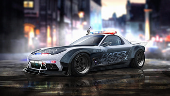 Mazda Rx7 Police, mazda-rx7, mazda, cars, artist, artwork, digital-art, deviantart, police HD wallpaper