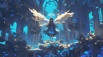 Angel Style Anime, angel, Anime, AI Art, anime angel HD wallpaper