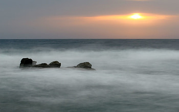 Nature, Stones, Sea, Fog, Shroud HD wallpaper