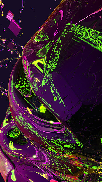 Chiptos X Wires Mobile Android Abstract NFT Background Gloss Glass Grape HD phone wallpaper
