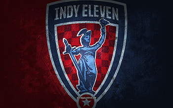 Indy Eleven, American soccer team, blue red background, Indy Eleven logo, grunge art, USL, soccer, Indy Eleven emblem HD wallpaper