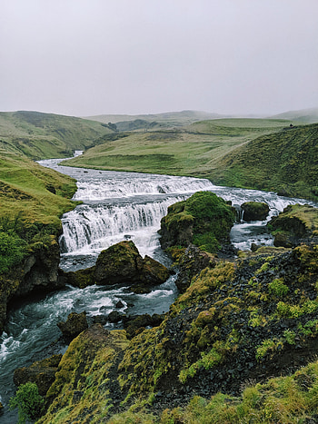 Nature, Stones, Waterfall, Flow, Dahl, Distance, Stream HD phone wallpaper