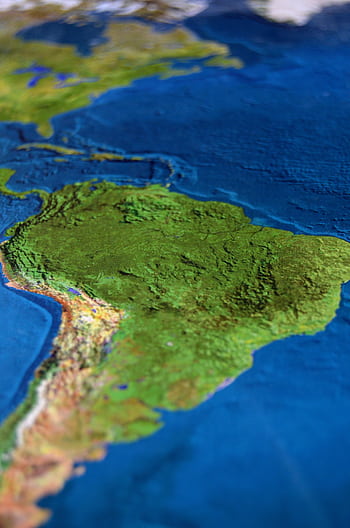 High-resolution map showcasing South America and surrounding oceans. HD phone wallpaper