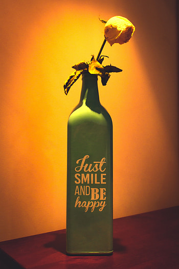 Flower, Words, Shine, Light, Rose Flower, Rose, Inscription, Bottle HD phone wallpaper