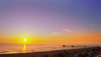 Sunset, Huntington Beach HD wallpaper