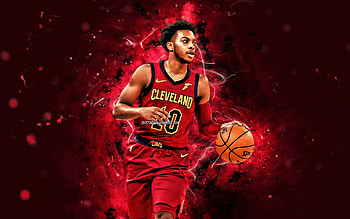 Darius Garland, , Cleveland Cavaliers, NBA, basketball, Cavs, purple neon lights, Darius Garland Cleveland Cavaliers, Darius Garland HD wallpaper