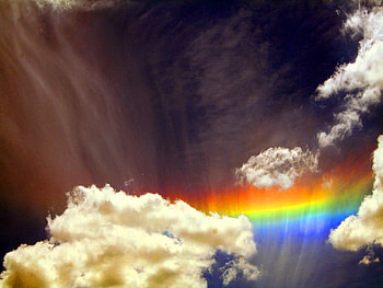 Rainbow in the sky, rainbow, clouds, colors, sky, nature HD wallpaper