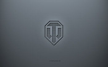 WOT logo, World of Tanks, gray creative background, WOT emblem, gray paper texture, WOT, gray background, WOT 3d logo, World of Tanks logo HD wallpaper