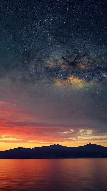 Corsica Island , Vivid sunset, Orange silhouette, Natural beauty HD phone wallpaper